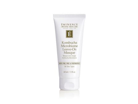 A tube of Eminence Organic Skin Care Kombucha Microbiome Leave-On Masque&mdash;leave-on facial mask for all skin types.