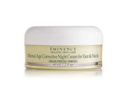 A jar of &Eacute;minence Organic Skin Care Monoi Age Corrective Night Cream for face & neck, 60 ml.