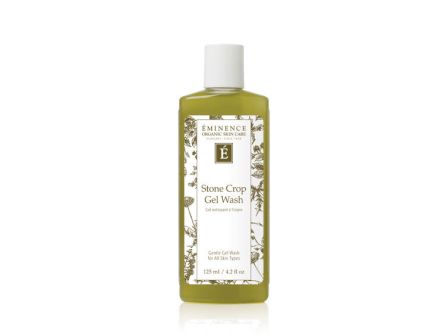 A bottle of Eminence Organic Skin Care &ldquo;Stone Crop Gel Wash&rdquo; gentle gel cleanser for all skin types.